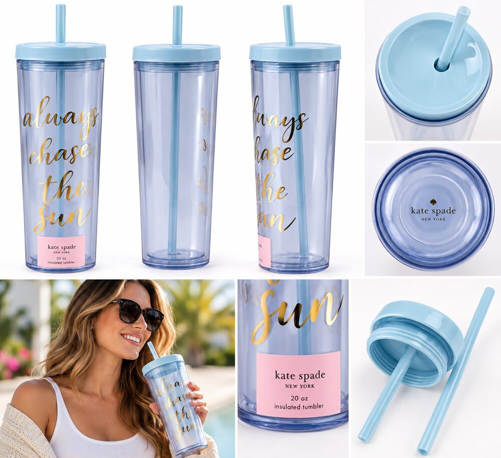 Kate Spade New York 20 oz Insulated Tumbler with Straw –